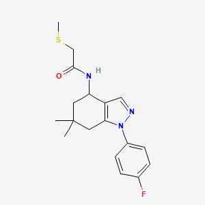 N-[1-(4-fluorophenyl)-6,6-dimethyl-4,5,6,7-tetrahydro-1H-indazol-4-yl]-2-(methylthio)acetamide