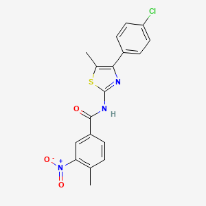 N-[4-(4-chlorophenyl)-5-methyl-1,3-thiazol-2-yl]-4-methyl-3-nitrobenzamide