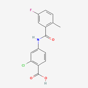 molecular formula C15H11ClFNO3 B599728 2-Chloro-4-(5-fluoro-2-methylbenzamido)benzoic acid CAS No. 168080-49-7