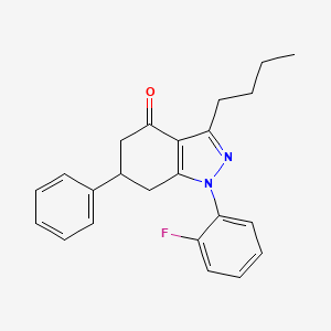 molecular formula C23H23FN2O B5997308 3-butyl-1-(2-fluorophenyl)-6-phenyl-1,5,6,7-tetrahydro-4H-indazol-4-one 