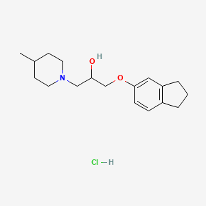 molecular formula C18H28ClNO2 B5997315 1-(2,3-dihydro-1H-inden-5-yloxy)-3-(4-methyl-1-piperidinyl)-2-propanol hydrochloride 