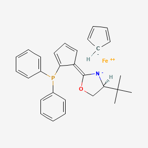 molecular formula C29H30FeNOP B599736 Iron(2+) (2Z,4S)-4-tert-butyl-2-[2-(diphenylphosphanyl)cyclopenta-2,4-dien-1-ylidene]-1,3-oxazolidin-3-ide cyclopenta-2,4-dien-1-ide (1/1/1) CAS No. 163169-15-1