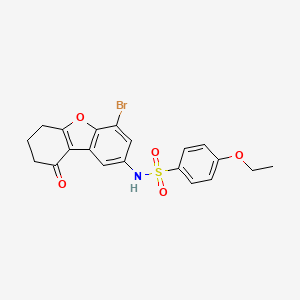 molecular formula C20H18BrNO5S B5997397 N-(4-bromo-9-oxo-6,7,8,9-tetrahydrodibenzo[b,d]furan-2-yl)-4-ethoxybenzenesulfonamide 