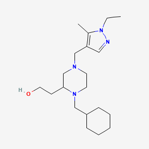 2-[1-(cyclohexylmethyl)-4-[(1-ethyl-5-methylpyrazol-4-yl)methyl]piperazin-2-yl]ethanol