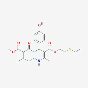 3-[2-(ethylthio)ethyl] 6-methyl 4-(4-hydroxyphenyl)-2,7-dimethyl-5-oxo-1,4,5,6,7,8-hexahydro-3,6-quinolinedicarboxylate