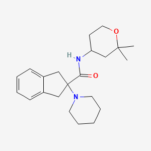 N-(2,2-dimethyltetrahydro-2H-pyran-4-yl)-2-(1-piperidinyl)-2-indanecarboxamide