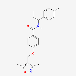 molecular formula C23H26N2O3 B5997464 4-[(3,5-dimethyl-4-isoxazolyl)methoxy]-N-[1-(4-methylphenyl)propyl]benzamide 