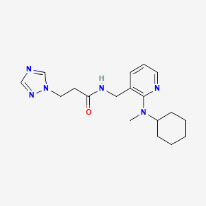 N-({2-[cyclohexyl(methyl)amino]-3-pyridinyl}methyl)-3-(1H-1,2,4-triazol-1-yl)propanamide