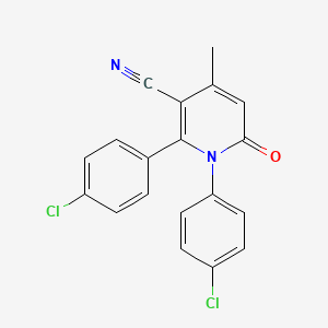 1,2-bis(4-chlorophenyl)-4-methyl-6-oxo-1,6-dihydropyridine-3-carbonitrile