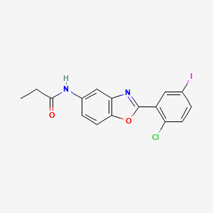 molecular formula C16H12ClIN2O2 B5997528 N-[2-(2-chloro-5-iodophenyl)-1,3-benzoxazol-5-yl]propanamide 