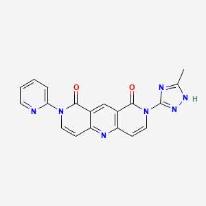 molecular formula C19H13N7O2 B5997556 2-(3-methyl-1H-1,2,4-triazol-5-yl)-8-(2-pyridinyl)pyrido[4,3-b]-1,6-naphthyridine-1,9(2H,8H)-dione 