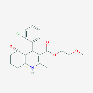 molecular formula C20H22ClNO4 B5997567 2-methoxyethyl 4-(2-chlorophenyl)-2-methyl-5-oxo-1,4,5,6,7,8-hexahydro-3-quinolinecarboxylate 