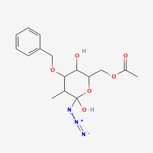 B599757 (6-Azido-3,6-dihydroxy-5-methyl-4-phenylmethoxyoxan-2-yl)methyl acetate CAS No. 175978-56-0