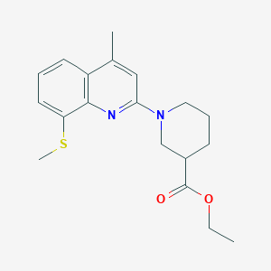 ethyl 1-[4-methyl-8-(methylthio)-2-quinolinyl]-3-piperidinecarboxylate