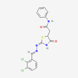 2-{2-[(2,3-dichlorobenzylidene)hydrazono]-4-oxo-1,3-thiazolidin-5-yl}-N-phenylacetamide