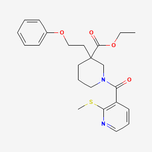 ethyl 1-{[2-(methylthio)-3-pyridinyl]carbonyl}-3-(2-phenoxyethyl)-3-piperidinecarboxylate