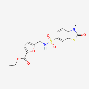 ethyl 5-({[(3-methyl-2-oxo-2,3-dihydro-1,3-benzothiazol-6-yl)sulfonyl]amino}methyl)-2-furoate