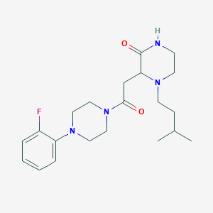 3-{2-[4-(2-fluorophenyl)-1-piperazinyl]-2-oxoethyl}-4-(3-methylbutyl)-2-piperazinone