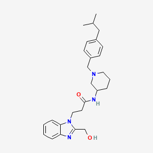 3-[2-(hydroxymethyl)-1H-benzimidazol-1-yl]-N-[1-(4-isobutylbenzyl)-3-piperidinyl]propanamide