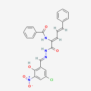 N-(1-{[2-(5-chloro-2-hydroxy-3-nitrobenzylidene)hydrazino]carbonyl}-4-phenyl-1,3-butadien-1-yl)benzamide