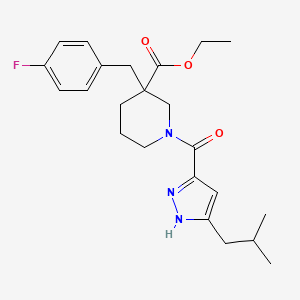 ethyl 3-(4-fluorobenzyl)-1-[(3-isobutyl-1H-pyrazol-5-yl)carbonyl]-3-piperidinecarboxylate