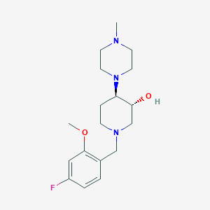 molecular formula C18H28FN3O2 B5997710 (3R*,4R*)-1-(4-fluoro-2-methoxybenzyl)-4-(4-methyl-1-piperazinyl)-3-piperidinol 