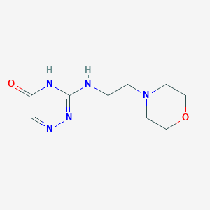 molecular formula C9H15N5O2 B5997733 3-[(2-morpholin-4-ylethyl)amino]-1,2,4-triazin-5(4H)-one 