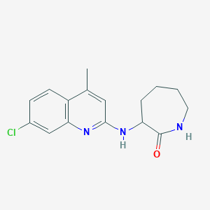 molecular formula C16H18ClN3O B5997739 3-[(7-chloro-4-methyl-2-quinolinyl)amino]-2-azepanone 