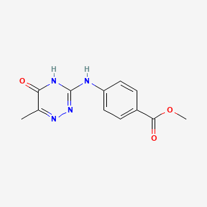 molecular formula C12H12N4O3 B5997757 methyl 4-[(6-methyl-5-oxo-4,5-dihydro-1,2,4-triazin-3-yl)amino]benzoate 