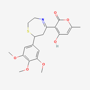 molecular formula C20H23NO6S B5997761 4-hydroxy-6-methyl-3-[7-(3,4,5-trimethoxyphenyl)-2,3,6,7-tetrahydro-1,4-thiazepin-5-yl]-2H-pyran-2-one CAS No. 257292-34-5