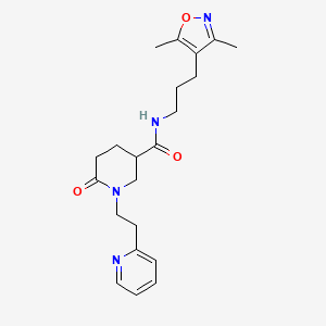 N-[3-(3,5-dimethyl-4-isoxazolyl)propyl]-6-oxo-1-[2-(2-pyridinyl)ethyl]-3-piperidinecarboxamide