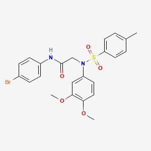 molecular formula C23H23BrN2O5S B5997786 N~1~-(4-bromophenyl)-N~2~-(3,4-dimethoxyphenyl)-N~2~-[(4-methylphenyl)sulfonyl]glycinamide 