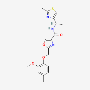 molecular formula C19H21N3O4S B5997792 2-[(2-methoxy-4-methylphenoxy)methyl]-N-[1-(2-methyl-1,3-thiazol-4-yl)ethyl]-1,3-oxazole-4-carboxamide 