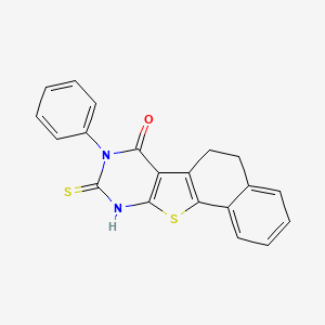 molecular formula C20H14N2OS2 B5997801 9-mercapto-8-phenyl-5,8-dihydronaphtho[2',1':4,5]thieno[2,3-d]pyrimidin-7(6H)-one 