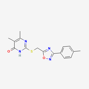 molecular formula C16H16N4O2S B5997833 5,6-dimethyl-2-({[3-(4-methylphenyl)-1,2,4-oxadiazol-5-yl]methyl}thio)-4(1H)-pyrimidinone 