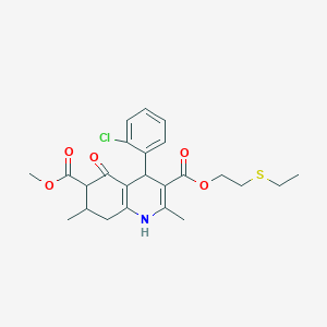 3-[2-(ethylthio)ethyl] 6-methyl 4-(2-chlorophenyl)-2,7-dimethyl-5-oxo-1,4,5,6,7,8-hexahydro-3,6-quinolinedicarboxylate