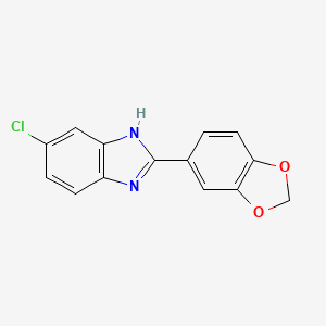 B599786 2-(1,3-benzodioxol-5-yl)-6-chloro-1H-benzimidazole CAS No. 109261-24-7