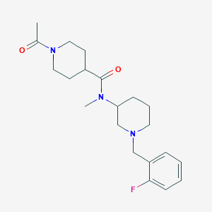 molecular formula C21H30FN3O2 B5997868 1-acetyl-N-[1-(2-fluorobenzyl)-3-piperidinyl]-N-methyl-4-piperidinecarboxamide 