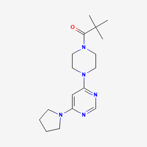 4-[4-(2,2-dimethylpropanoyl)-1-piperazinyl]-6-(1-pyrrolidinyl)pyrimidine