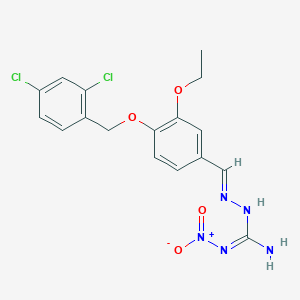 molecular formula C17H17Cl2N5O4 B5997912 2-{4-[(2,4-dichlorobenzyl)oxy]-3-ethoxybenzylidene}-N'-nitrohydrazinecarboximidamide 