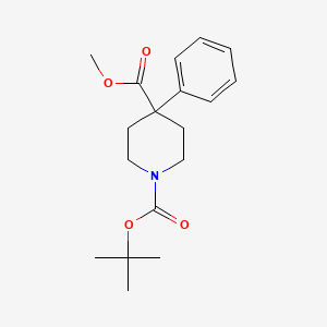 B599792 1-Tert-butyloxycarbonyl-4-phenyl-piperidine-4-carboxylic acid methyl ester CAS No. 167262-47-7