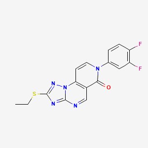 molecular formula C16H11F2N5OS B5997927 7-(3,4-difluorophenyl)-2-(ethylthio)pyrido[3,4-e][1,2,4]triazolo[1,5-a]pyrimidin-6(7H)-one 