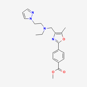 molecular formula C20H24N4O3 B5997942 methyl 4-[4-({ethyl[2-(1H-pyrazol-1-yl)ethyl]amino}methyl)-5-methyl-1,3-oxazol-2-yl]benzoate 