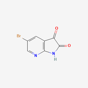 molecular formula C7H3BrN2O2 B599795 5-溴-1H-吡咯并[2,3-b]吡啶-2,3-二酮 CAS No. 149142-67-6