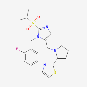 2-(1-{[1-(2-fluorobenzyl)-2-(isopropylsulfonyl)-1H-imidazol-5-yl]methyl}-2-pyrrolidinyl)-1,3-thiazole