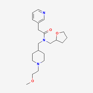 molecular formula C21H33N3O3 B5997984 N-{[1-(2-methoxyethyl)-4-piperidinyl]methyl}-2-(3-pyridinyl)-N-(tetrahydro-2-furanylmethyl)acetamide 