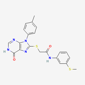 2-{[9-(4-methylphenyl)-6-oxo-6,9-dihydro-1H-purin-8-yl]thio}-N-[3-(methylthio)phenyl]acetamide