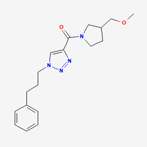 molecular formula C18H24N4O2 B5998016 4-{[3-(methoxymethyl)-1-pyrrolidinyl]carbonyl}-1-(3-phenylpropyl)-1H-1,2,3-triazole 