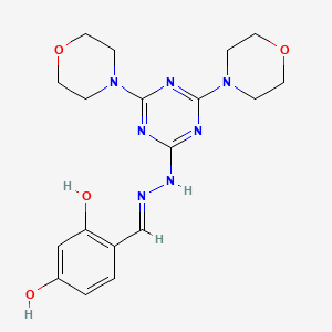 molecular formula C18H23N7O4 B5998025 2,4-dihydroxybenzaldehyde (4,6-di-4-morpholinyl-1,3,5-triazin-2-yl)hydrazone 