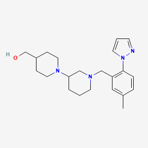 molecular formula C22H32N4O B5998036 {1'-[5-methyl-2-(1H-pyrazol-1-yl)benzyl]-1,3'-bipiperidin-4-yl}methanol 